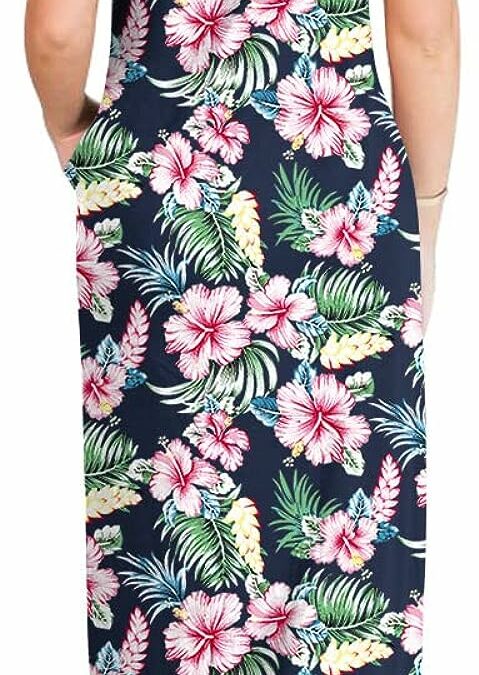 ANRABESS Women’s Casual Loose Short Sleeve Long Dress Split Maxi Summer Beach Dress with Pockets review