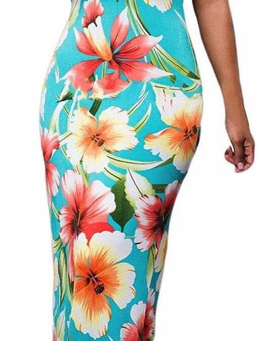 Happy Sailed Womens Summer Off The Shoulder Ruffle Floral Printed Hawaiian Long Beach Maxi Dress review