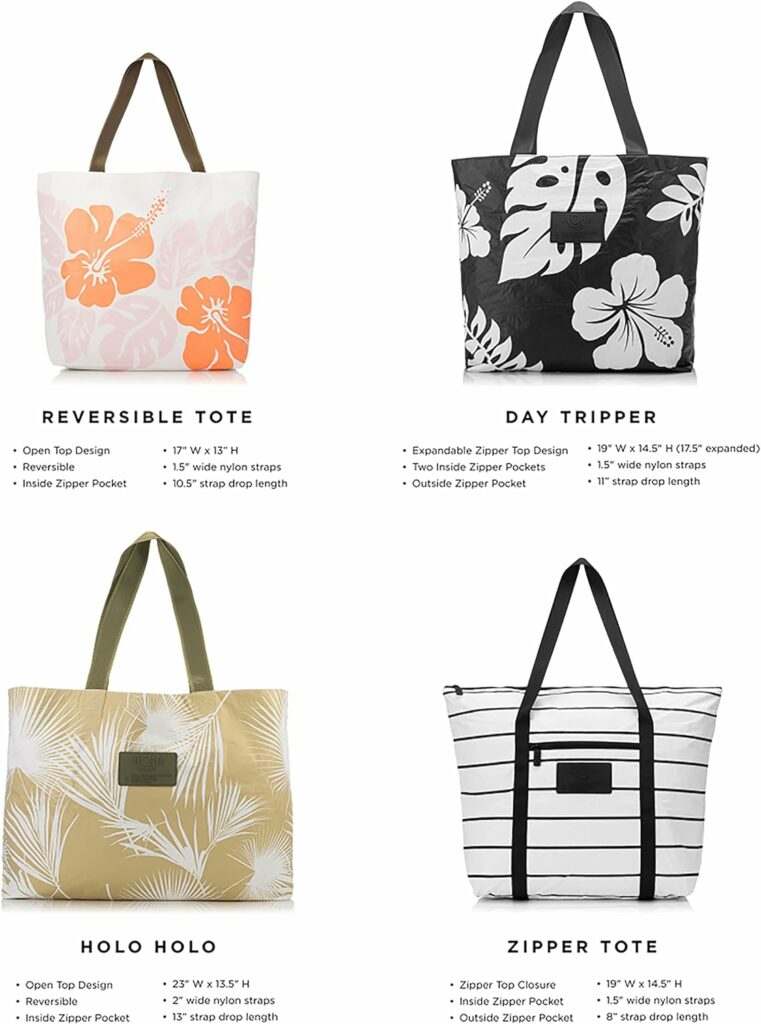 ALOHA Collection Monstera Day Tripper Tote in Seaweed | Lightweight, Packable, and Splash-Proof Beach Tote Bag | Easy to Clean