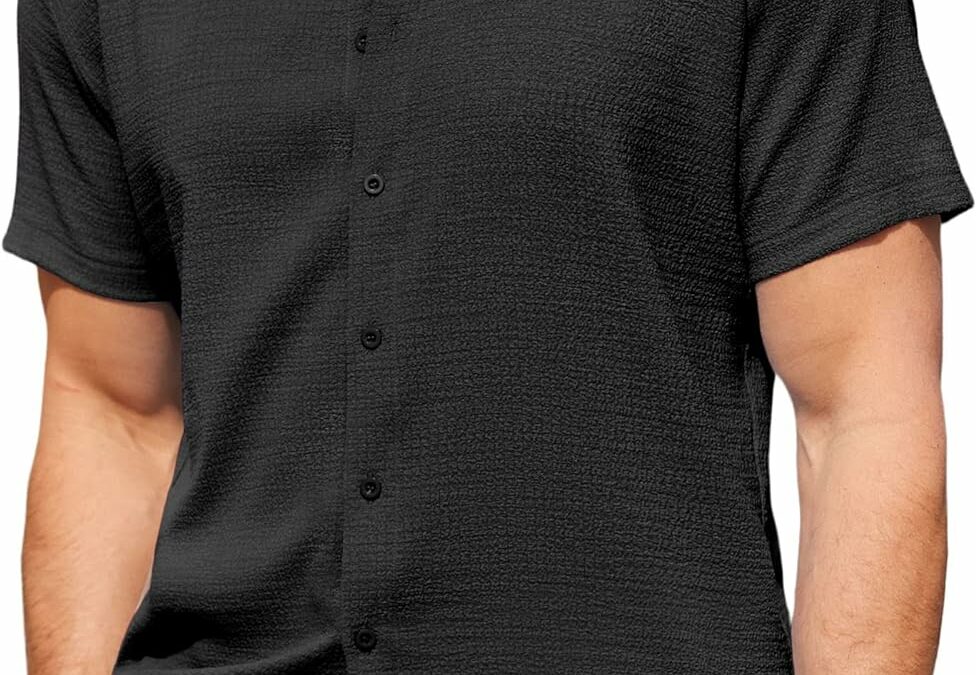 COOFANDY Men’s Casual Short Sleeve Button Down Shirt Textured Summer Beach Shirt Review