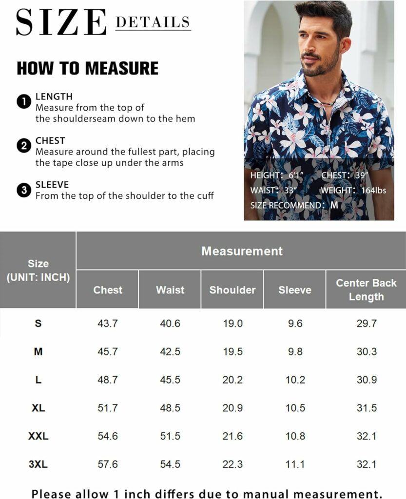 COOFANDY Mens Hawaiian Shirts Short Sleeve Casual Button Down Tropical Beach Shirt