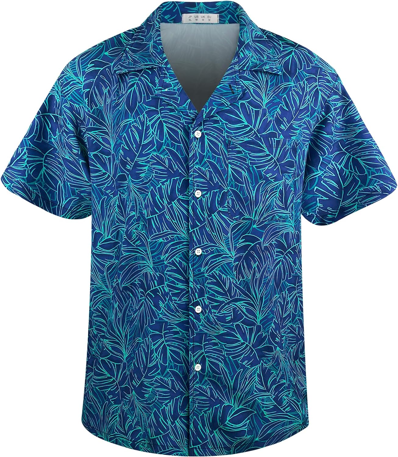 AINIKO Mens Short Sleeve Hawaiian Shirt Loose Fit, Floral Print Tropical Cruise Beach Button Down Aloha Shirt