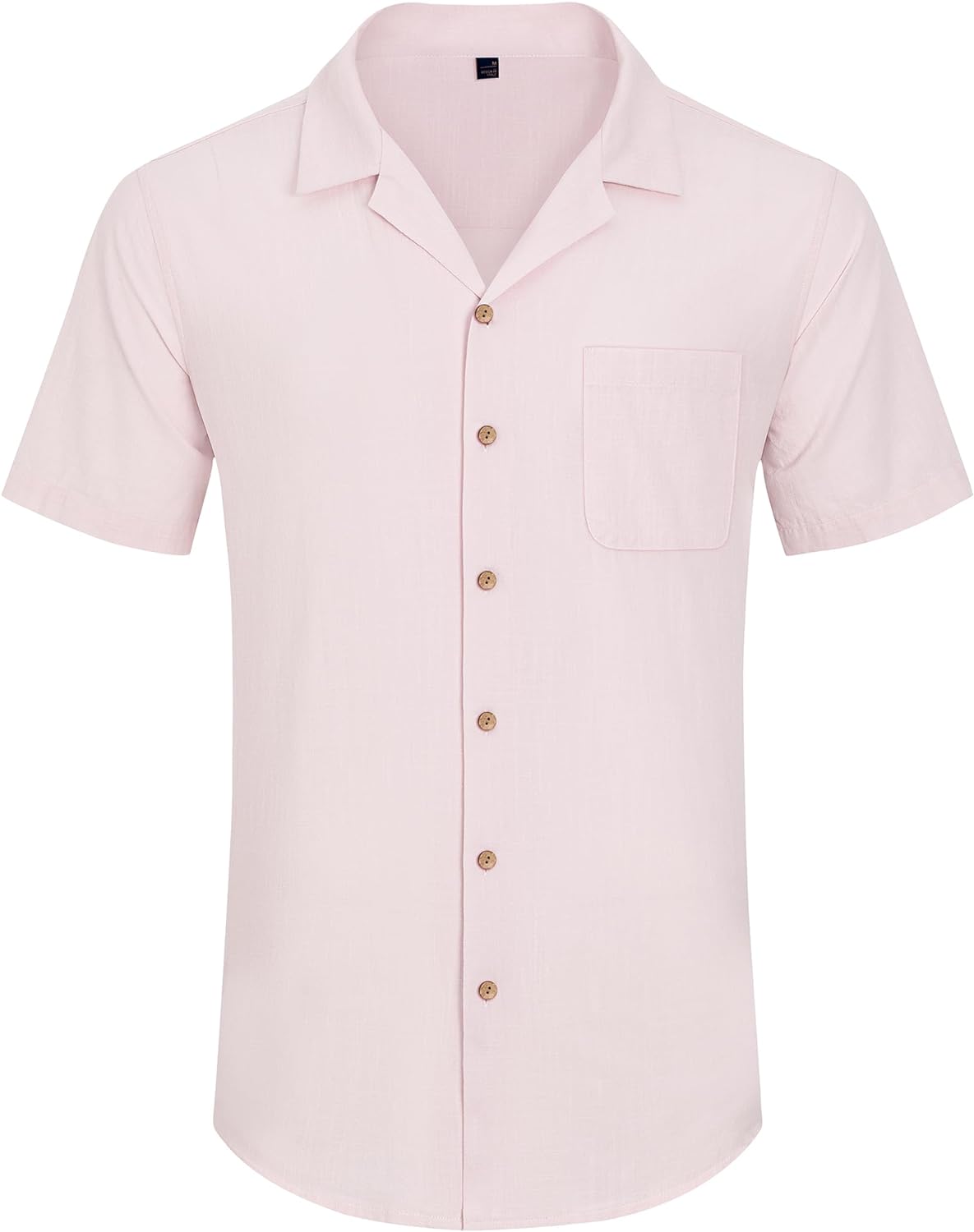 Alimens  Gentle Mens Linen Shirts Short Sleeve Button Down Shirts Casual Summer Beach Tops Cotton Hawaiian Shirts