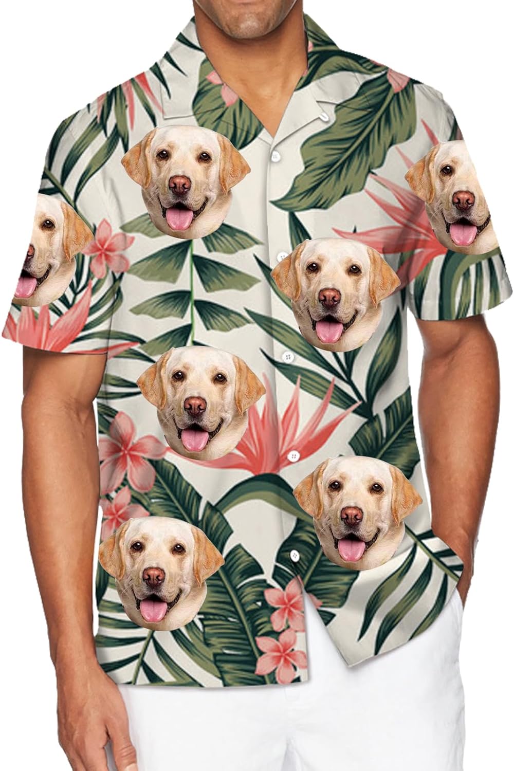 Custom Hawaiian Shirt with Face Picture for Men Personalized Tropical Summer Beach Casual Short Sleeve Button Down Shirts