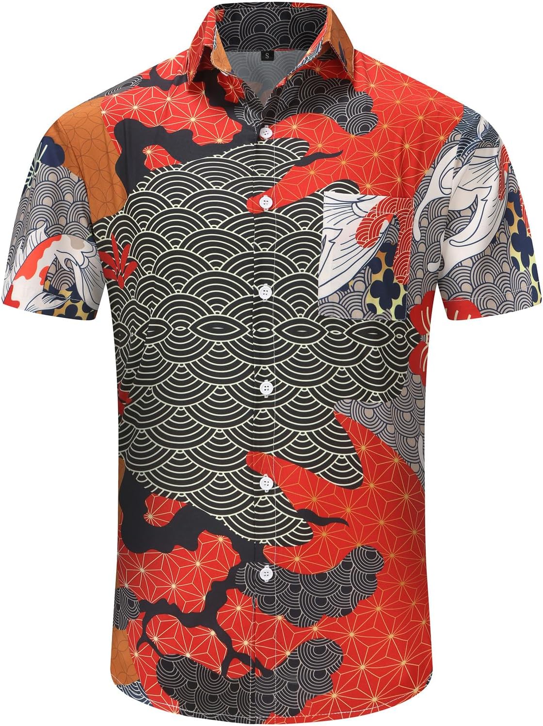 KYKU Funky Hawaiian Shirt for Men Palm Beach Shirts Tropical Vacation Shirts